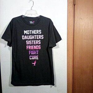 Mothers,Daughters,Sisters,Friends Fight Cure Top Size: L Color: Charcoal Gray
